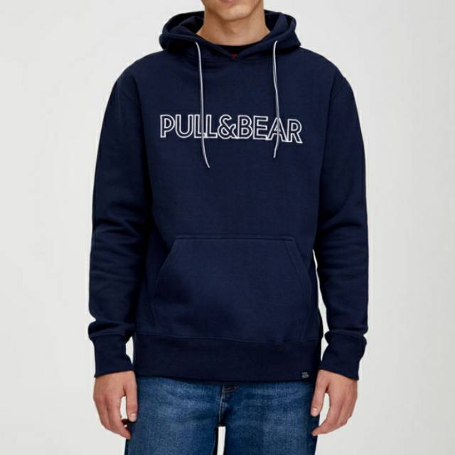 Pull and bear navy hoodie sale