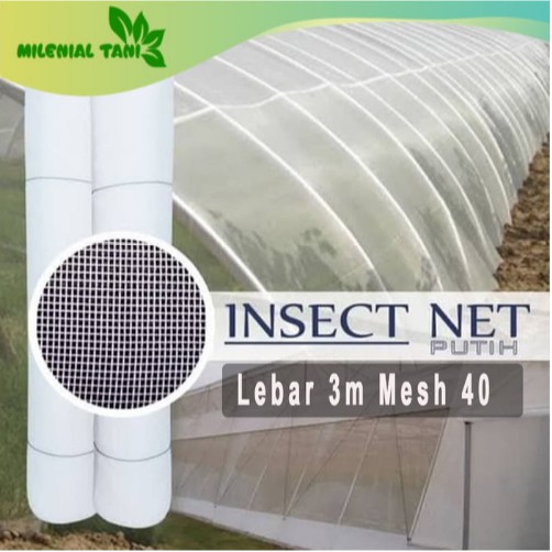 Jual Insect Net Screen Net Green House Hidroponik Putih Mesh 40 Lebar 3 ...
