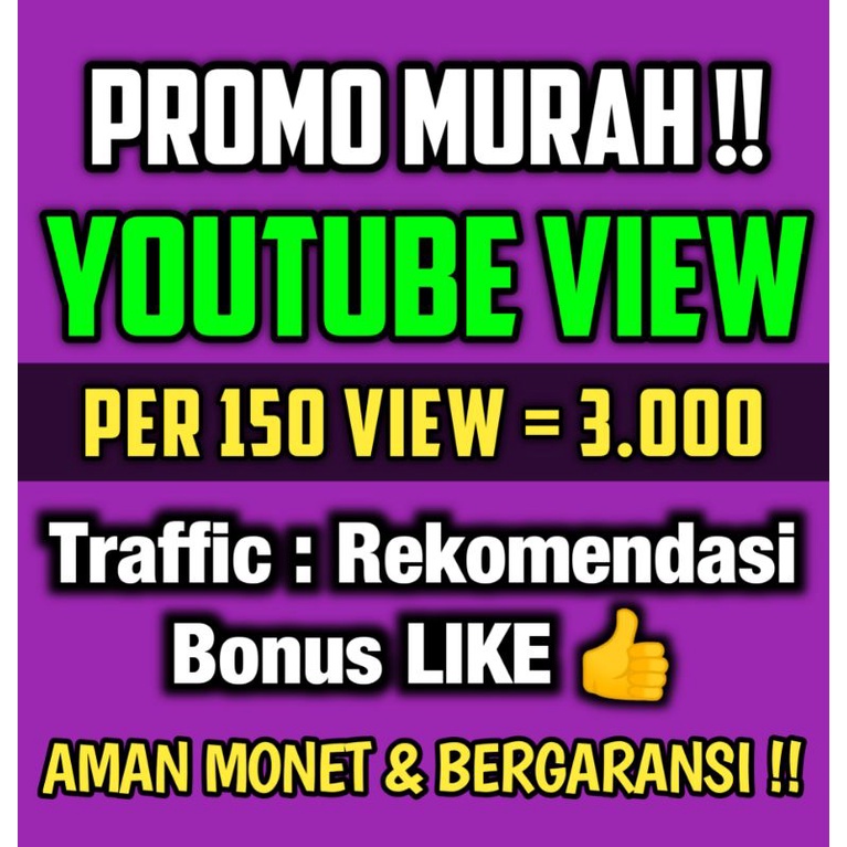 Jual Youtube View Rekomendasi Bonus Like Bergaransi | Shopee Indonesia