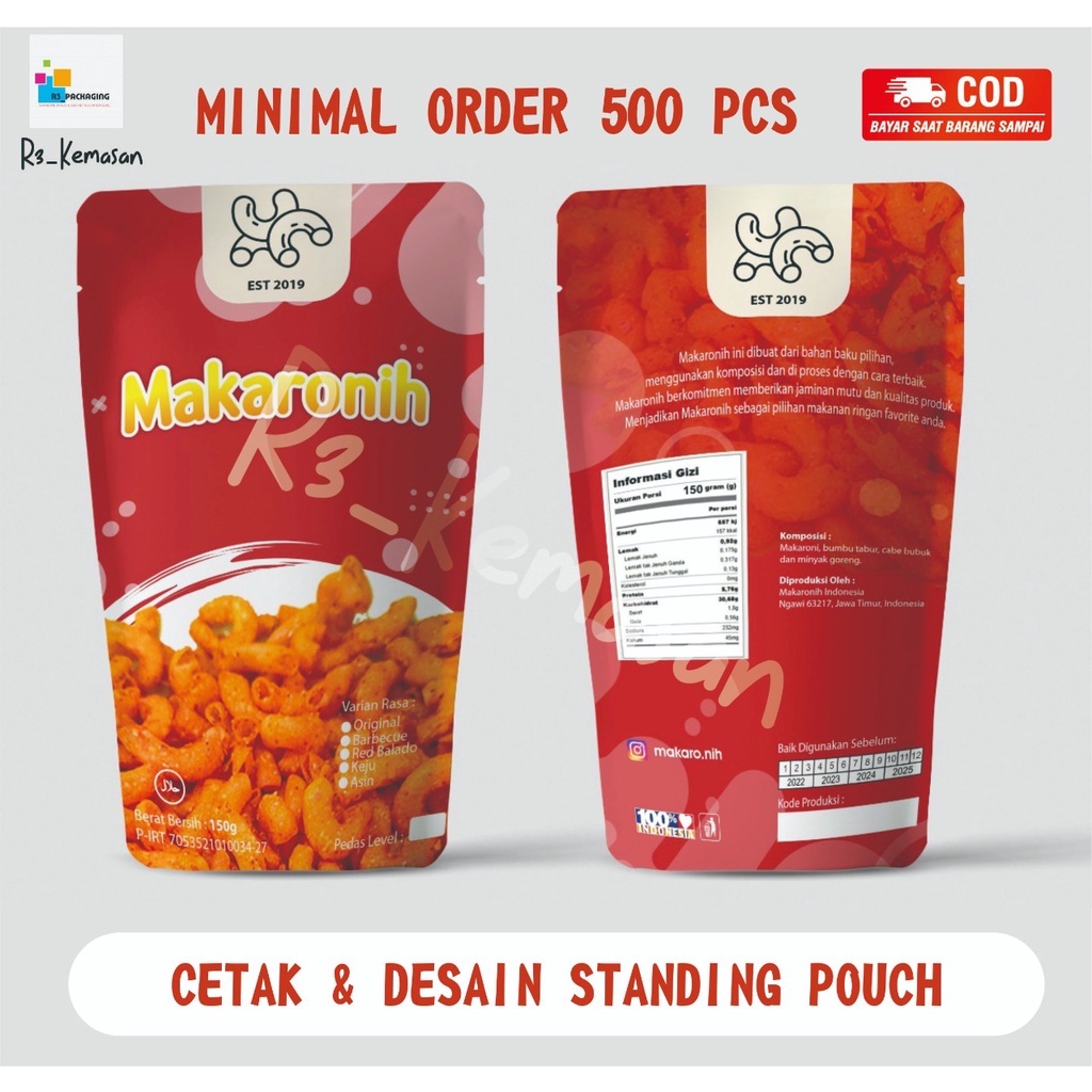 Custom kemasan standing pouch hotsell