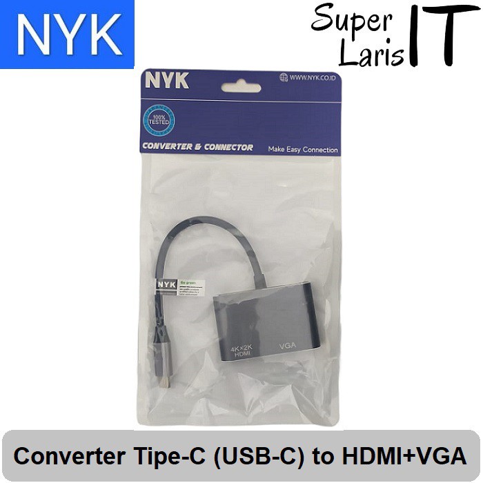 Jual Nyk Converter Usb C Type C To Hdmi Vga In Shopee Indonesia