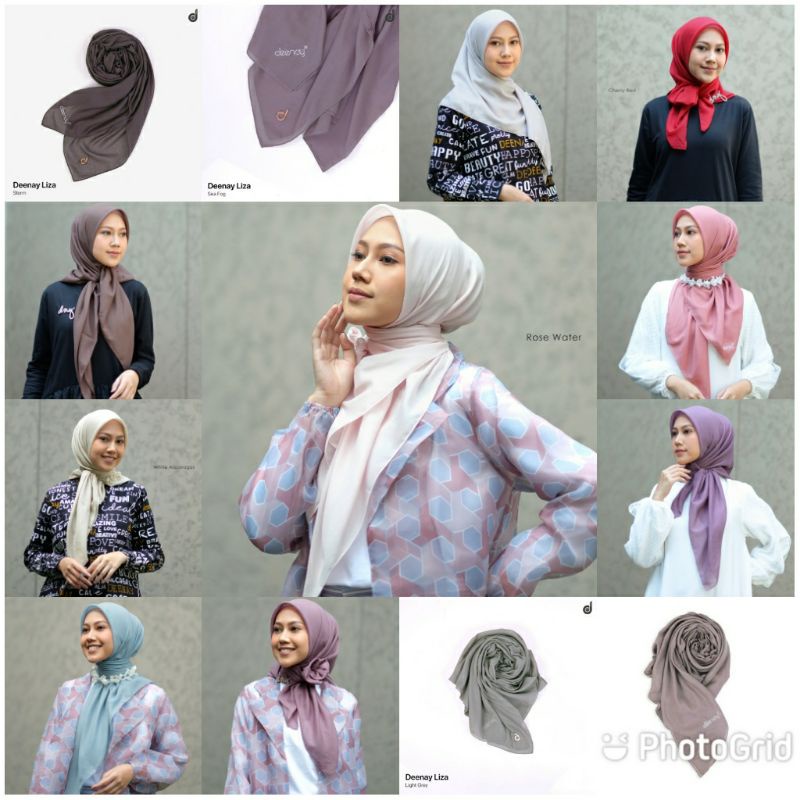 Jual JILBAB / HIJAB DEENAY LIZA SEA FOG STORM LIGHT GREY HORSESADLE