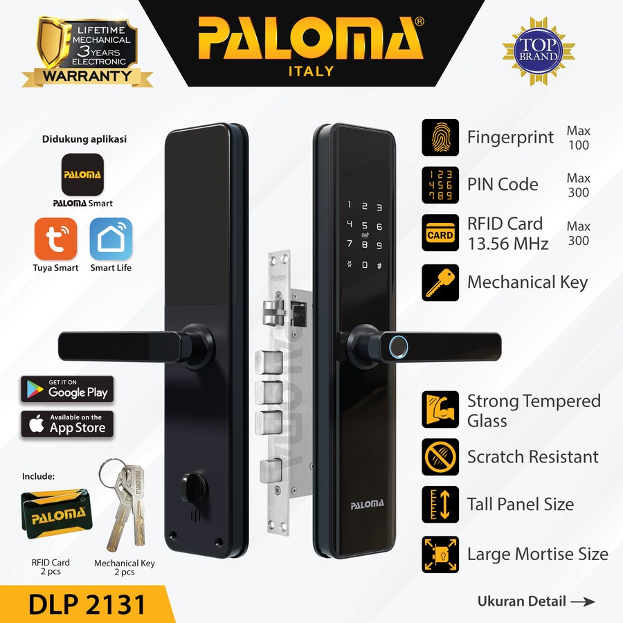 Jual PALOMA Smart Lock Kunci Pintu Door Handle Pintar Home Digital DLP ...