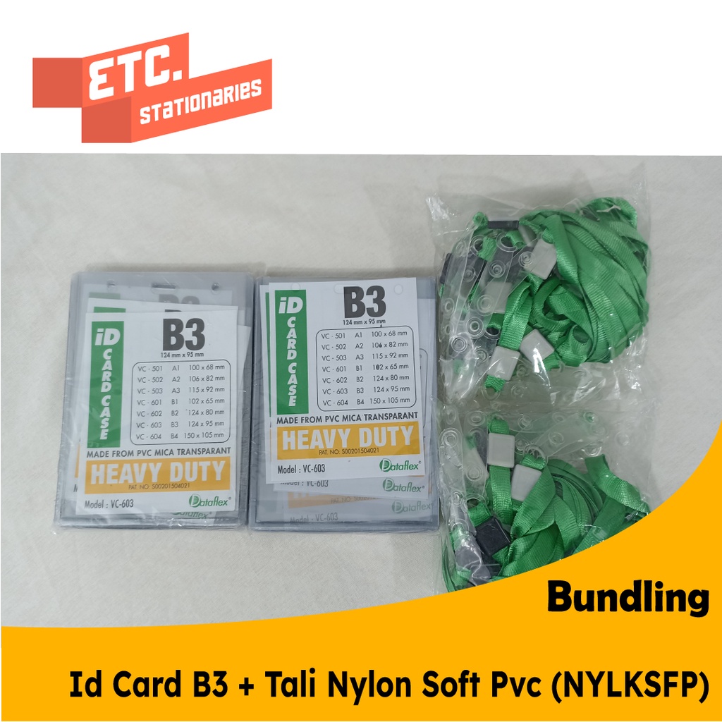 Jual Paket Bundling Id Card B Tali Nylon Soft Pvc Nylksfp Shopee