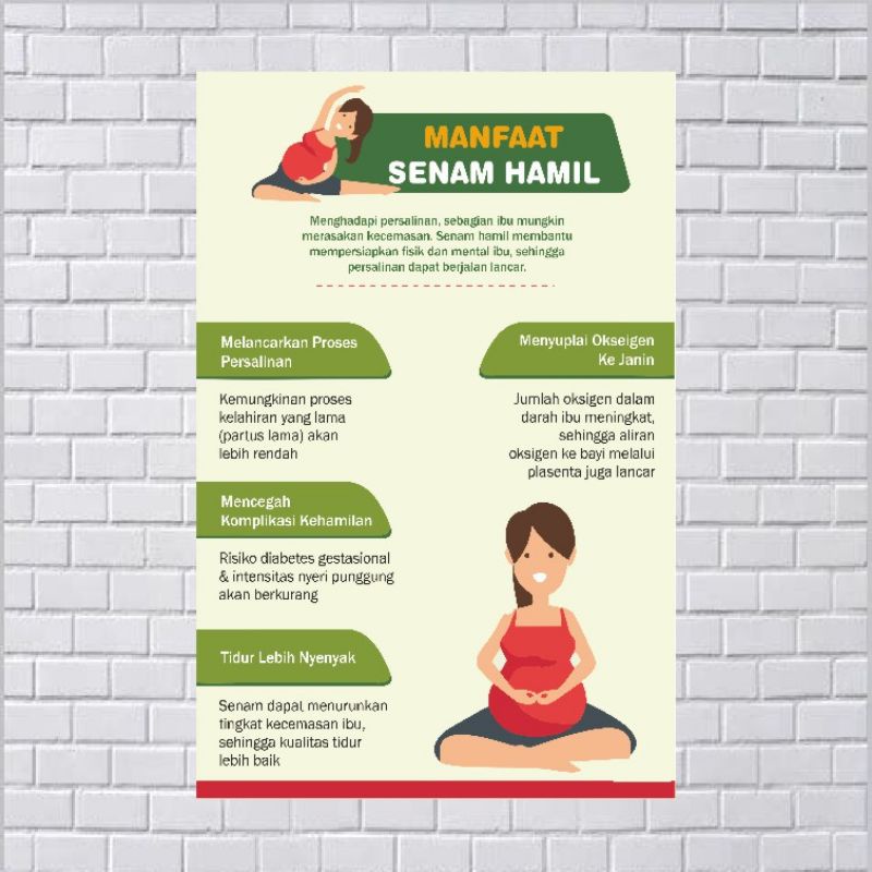 Jual Poster Kebidanan Tentang Manfaat Senam Hamil Shopee Indonesia