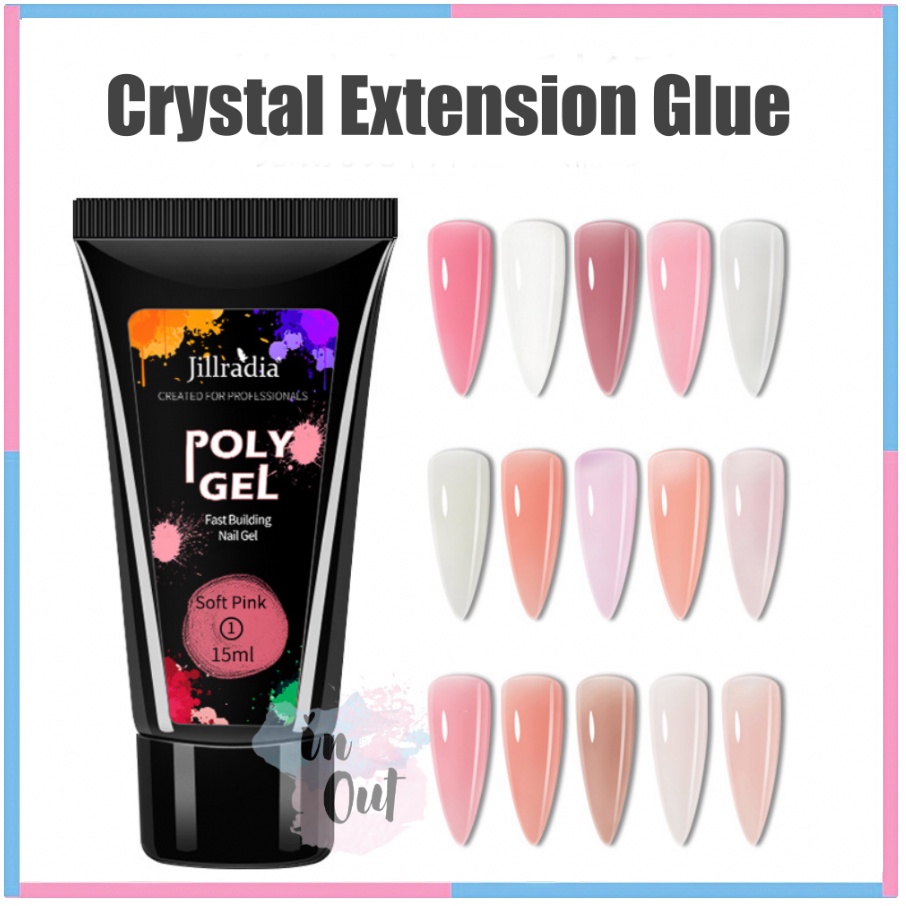 Jual Jillradia Crystal Extension Glue Gel Polygel Nail Extension Nail