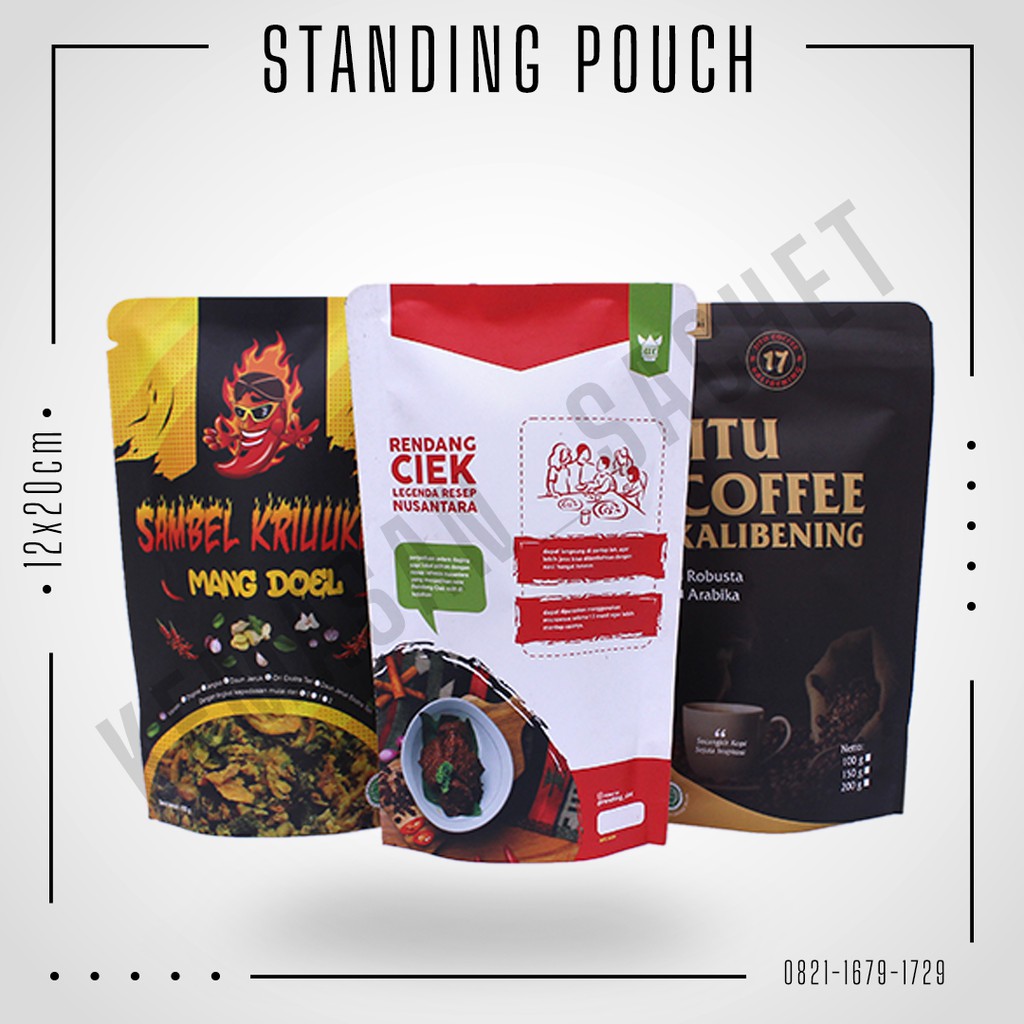 Jual Cetak Kemasan Standing Pouch Full Print Ukuran 12x20 Shopee Indonesia