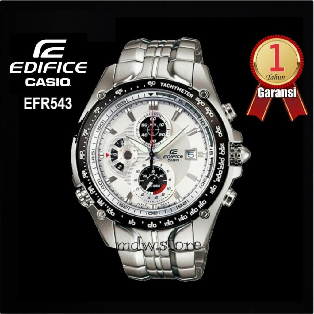 Jual Casio Edifice Original Type EFR543 EFR 543 Silver Stainless Jam Tangan Pria Shopee Indonesia