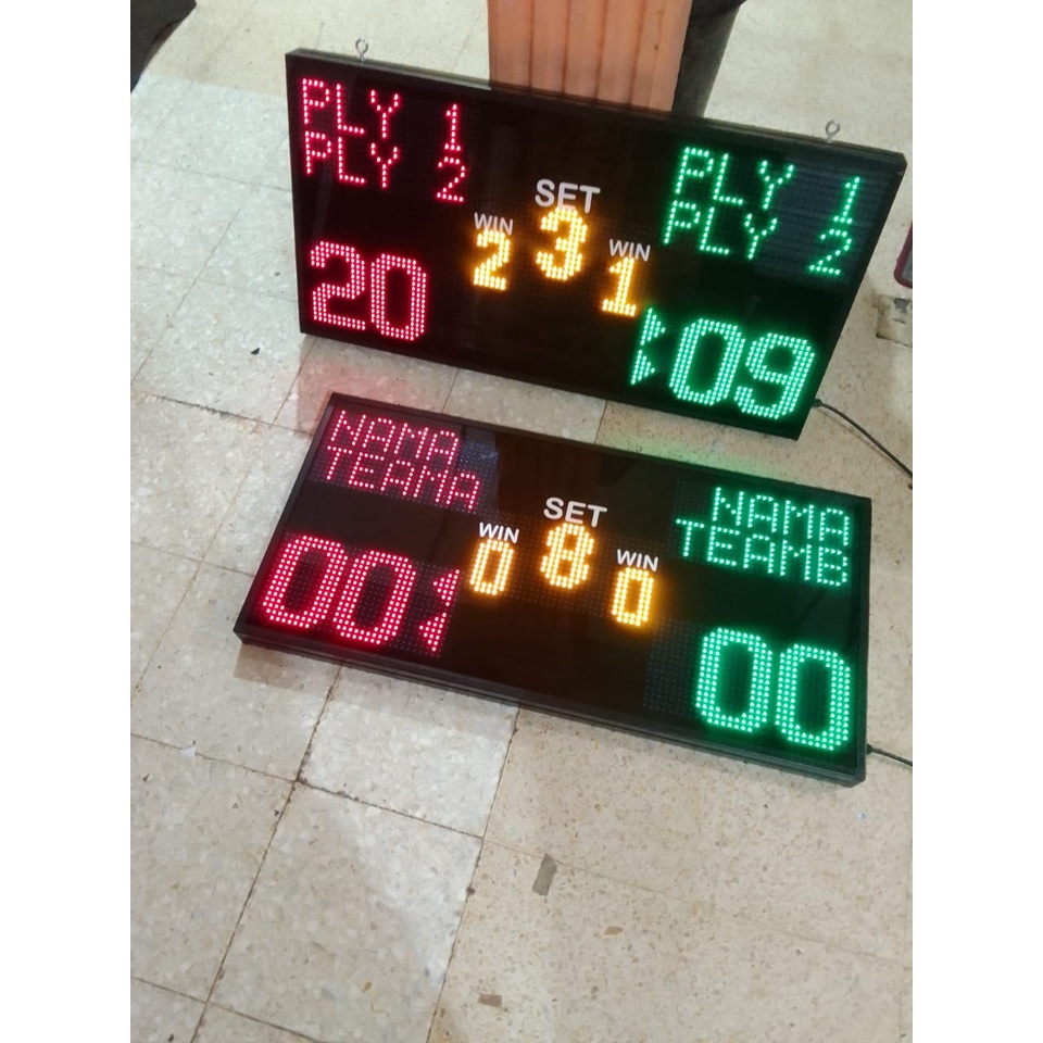 Jual Scoreboard Badminton Voli Dengan Nama Team / Player Papan Skor ...