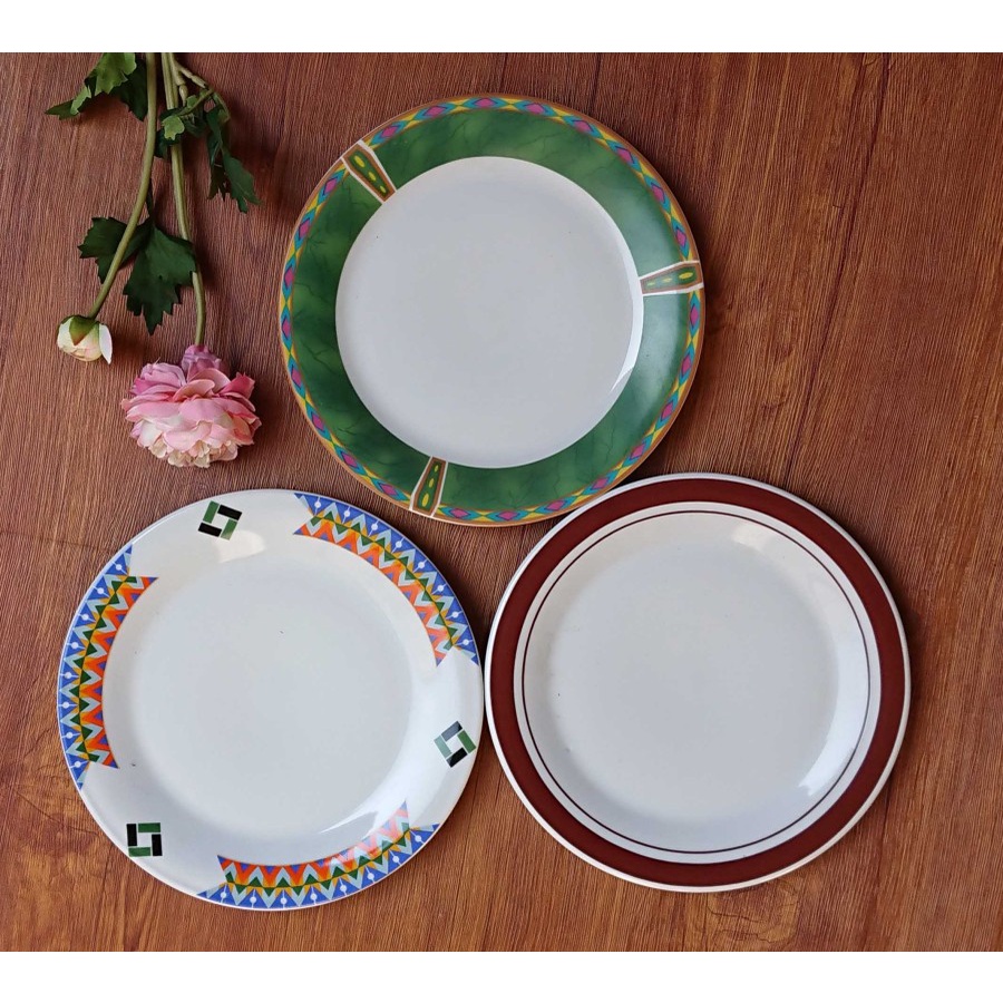 Jual Piring Keramik Motive Pingir Ceper 10 Inch ( 6 piece ) | Shopee ...