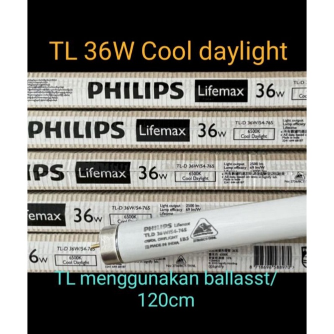 Jual Lampu TL Tube Philips 36watt / Philips TL D-36w & 18w | Shopee ...