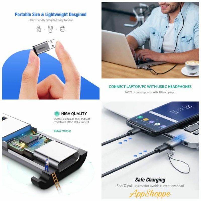 Jual UGREEN Original Adapter Converter USB 3.0 Female USB Type-C USB2 ...