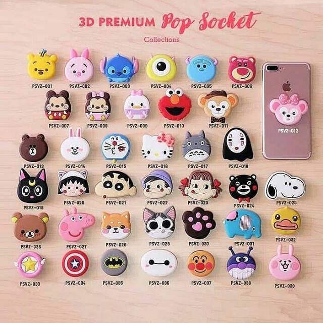 Jual POPSOCKET 3D PREMIUM KARAKTER KARTUN (LEM 3M) | Shopee Indonesia