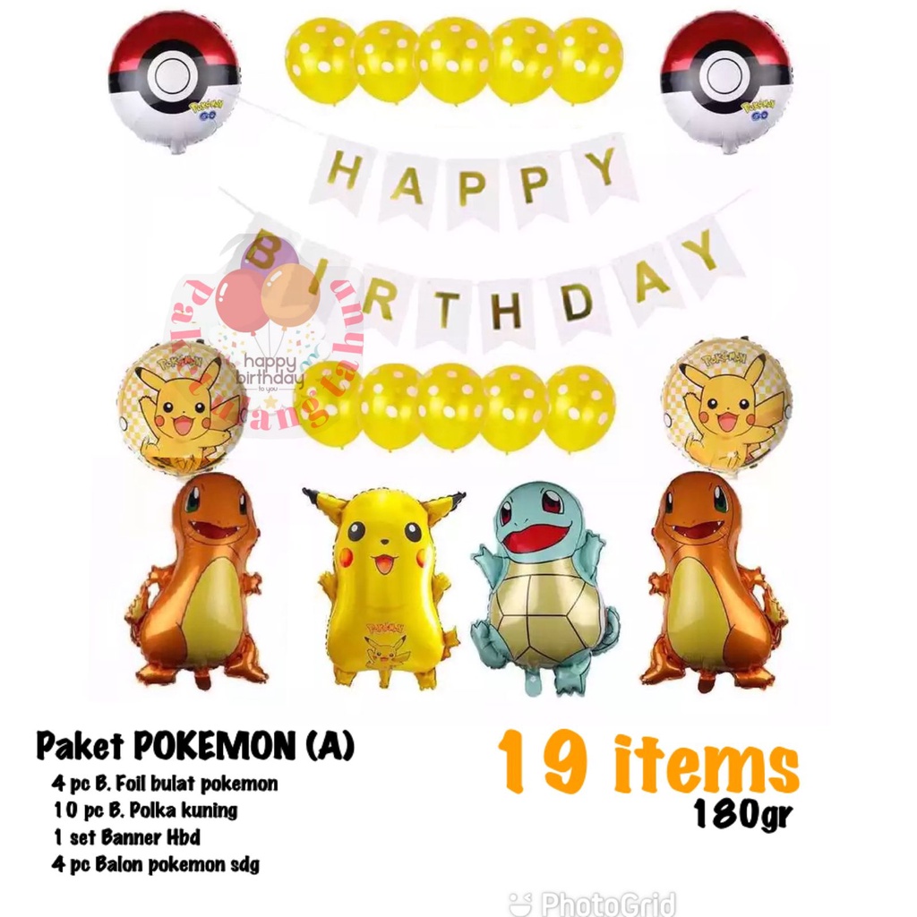 Jual Paket Pokemon Paket Ulang Tahun Pokemon Dekorasi Ulang Tahun Pokemon Paket Balon