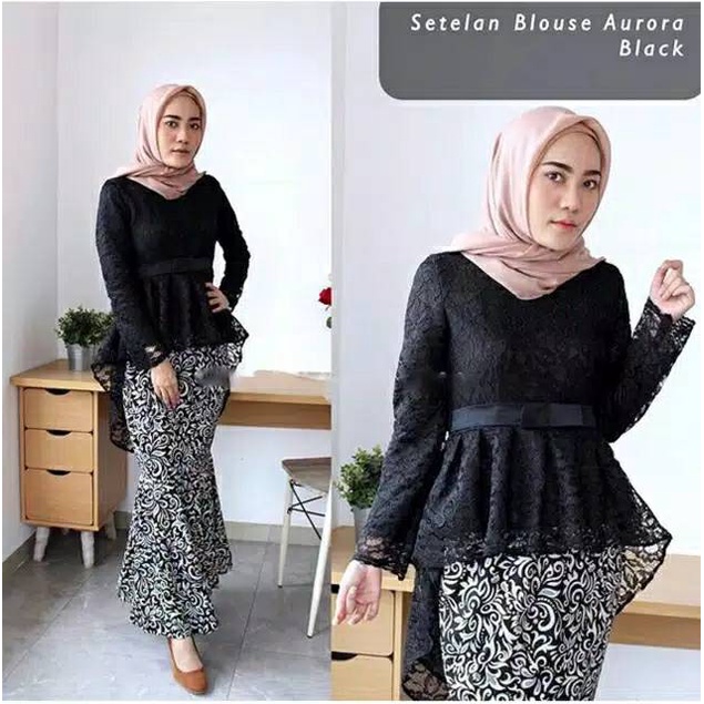 Jual SETELAN KEBAYA AURORA BROKAT KEBAYA AURORA MODERN KEBAYA WISUDA