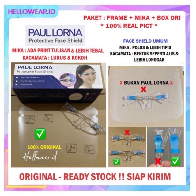 Jual Face Shield Kacamata Paul Lorna Face Shield Kacamata Nagita