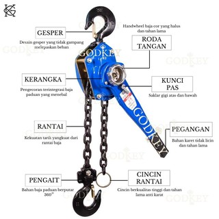 Jual JAPAN Lever Block Lifting Hoist 3 ton x 3 meter Kotrek Rantai ...