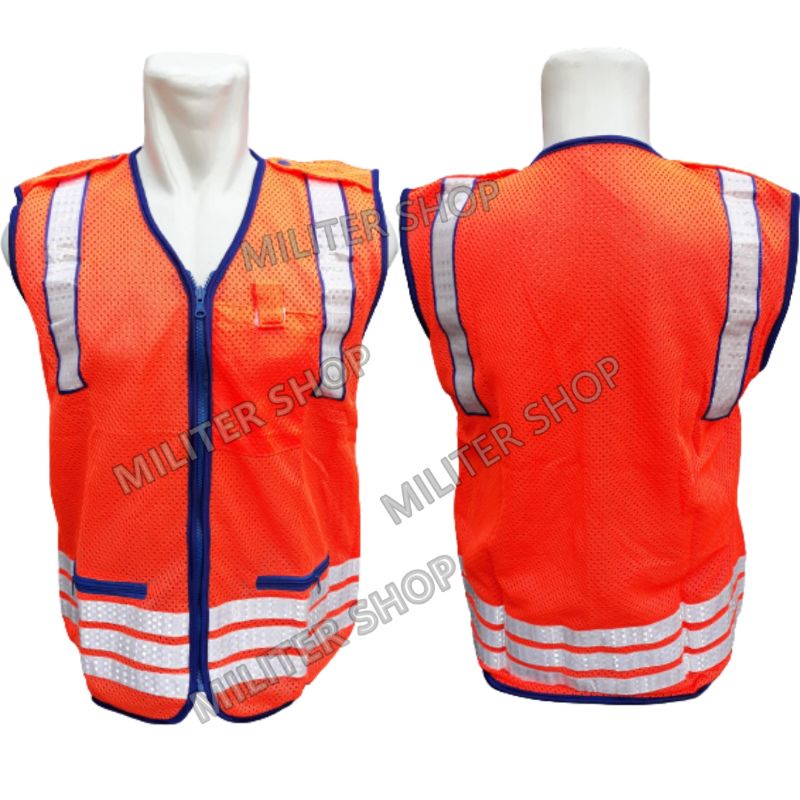 Jual Rompi Safety Orange Jaring Rompi Proyek Scotlight Mesh | Shopee ...