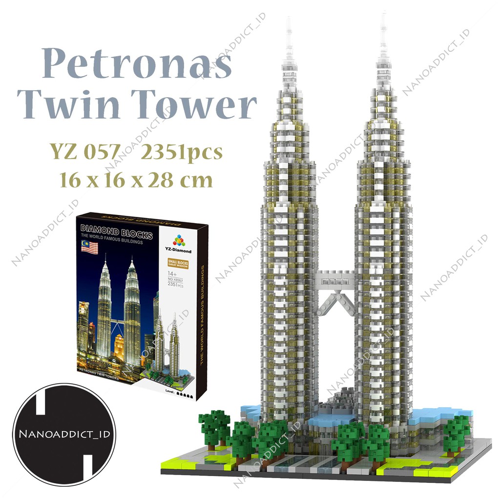 Jual Arsitektur Petronas Twin Tower YZ 057 - Loz Nanoblock Architecture