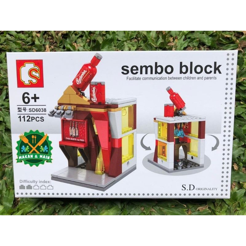 Lego Toko Merk Sembo Mainan Anak Bar Toko Olah Raga Perhiasan Jewelry Sembo Block SNI 6038 39 40 41