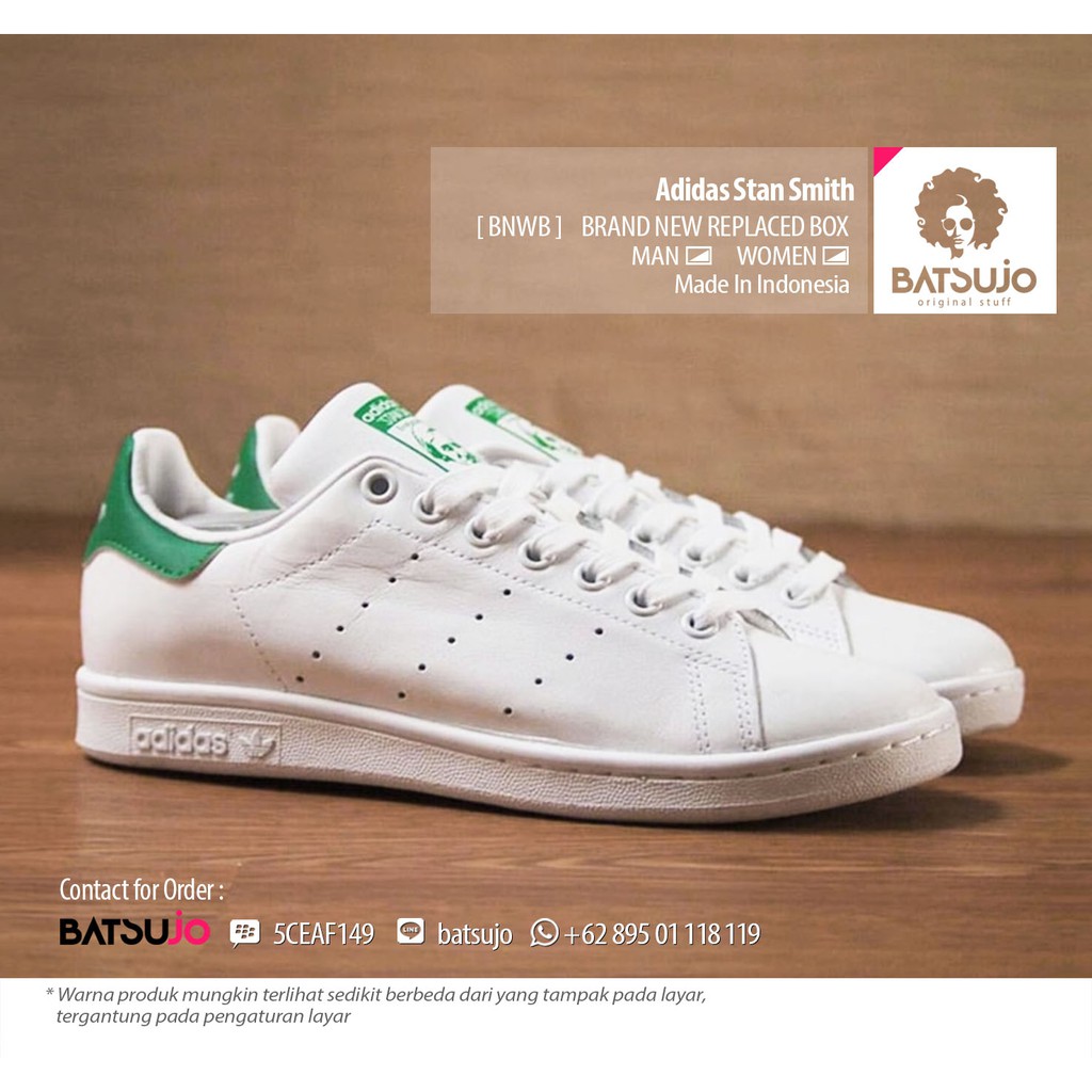 Jual Adidas Stan Smith White Green Original Shopee Indonesia