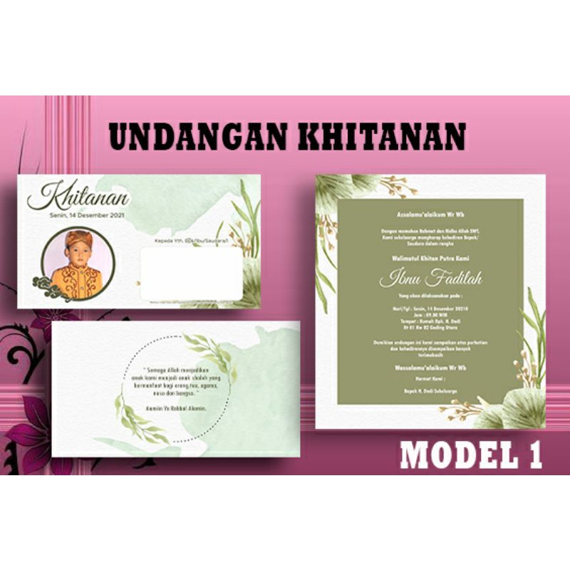 Jual undangan khitanan murah bisa pakai foto | Shopee Indonesia