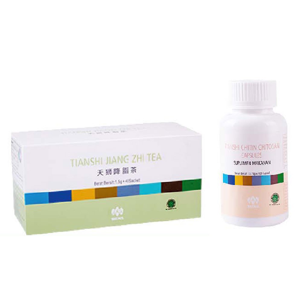Jual Tiens Tianshi Paket Pelangsing Basic Jiang Zhi Tea Teh Herbal Chitin Chitosan