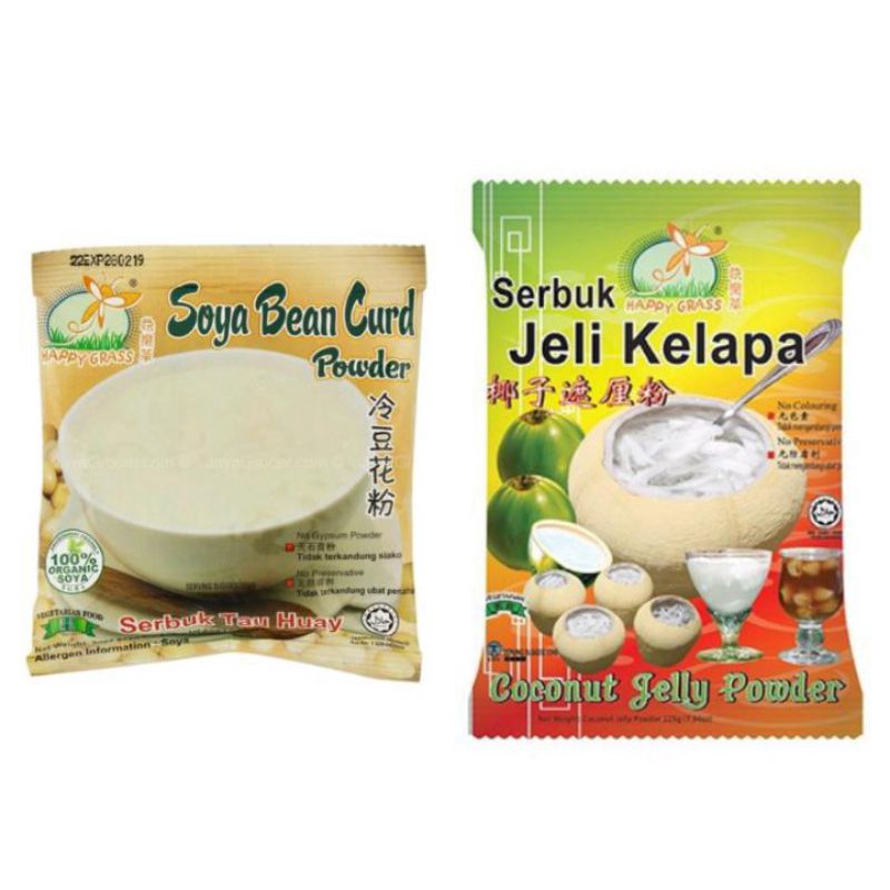 Jual Happy Grass Soya Bean Curd Powder / Coconut Jelly / Serbuk Tau Huay 80gr / Jeli Kelapa