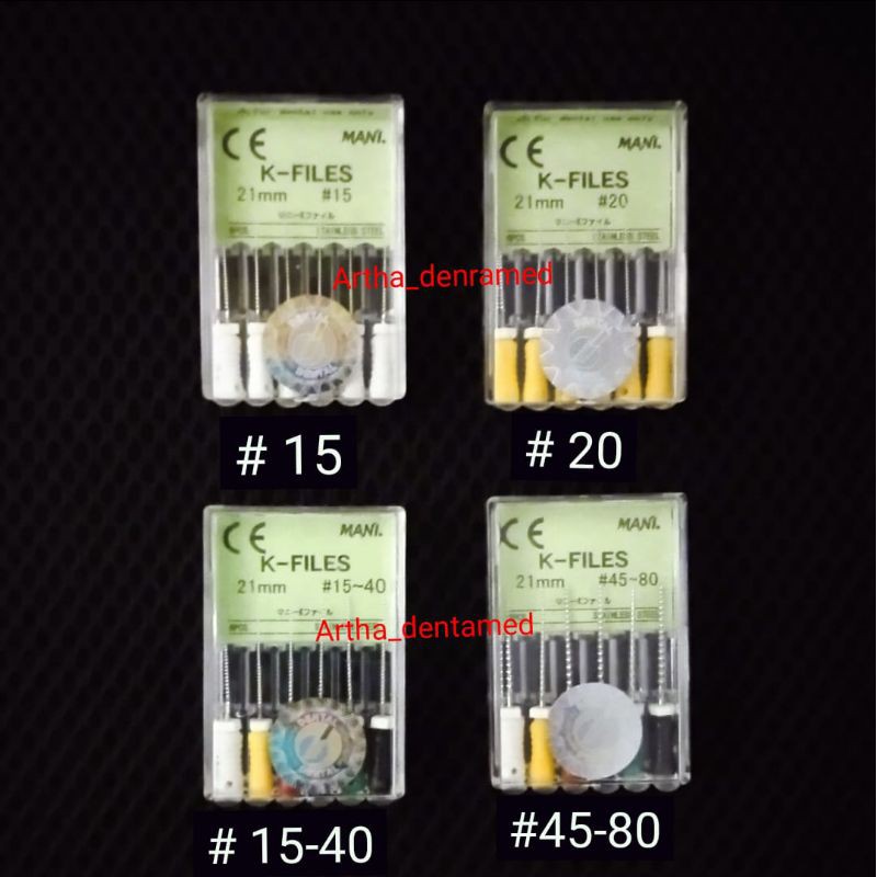 Jual K FILE / KFILE ( MN)#15 #20 #15-40 #55-80 ENDO FILE 21 & 25 mm K ...