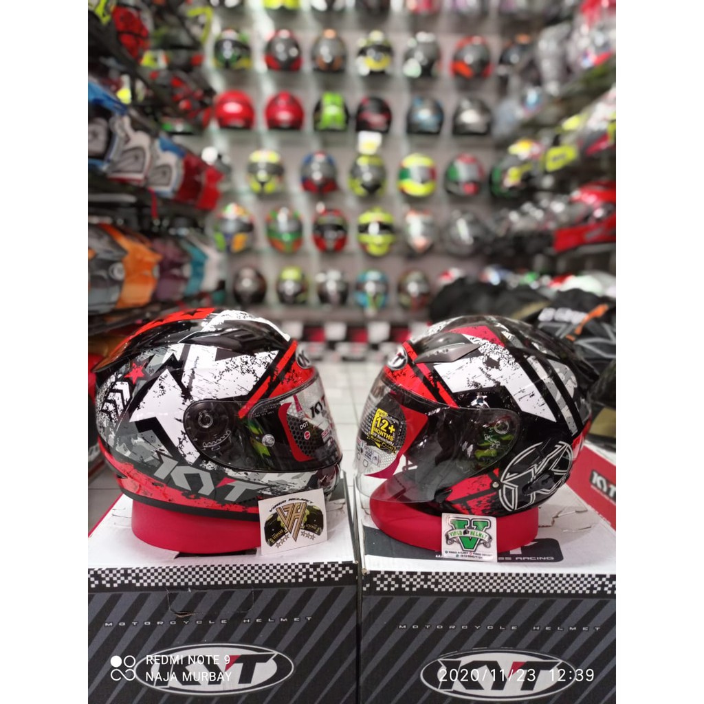 Jual KYT HELM COUPLE - KYT R10 MOTIF SERI 3 BLACK RED+KYT GALAXY MOTIF ...