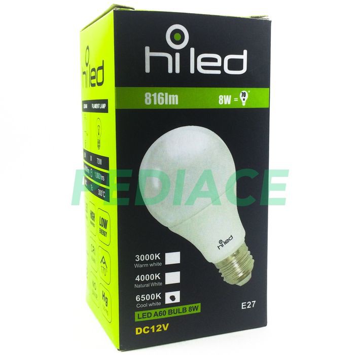 Jual Lampu Bohlam Led Dc Volt Hiled Bulb W Watt Putih K E