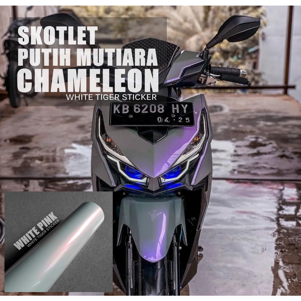 Jual Skotlet Stiker Motor Putih Mutiara White Pearl Metalic Skotlet