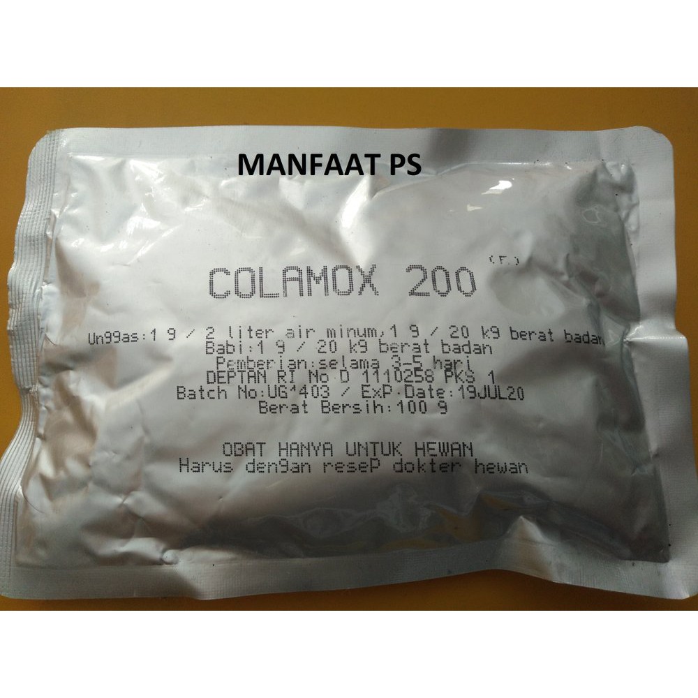 Jual Colamox 200 100gr antibiotik pernapasan dan pencernaan untuk ayam ...