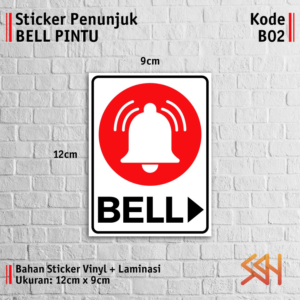 Jual Sticker Stiker Vinyl Penunjuk Bell Pintu 12x9 cm | Waterproof ...
