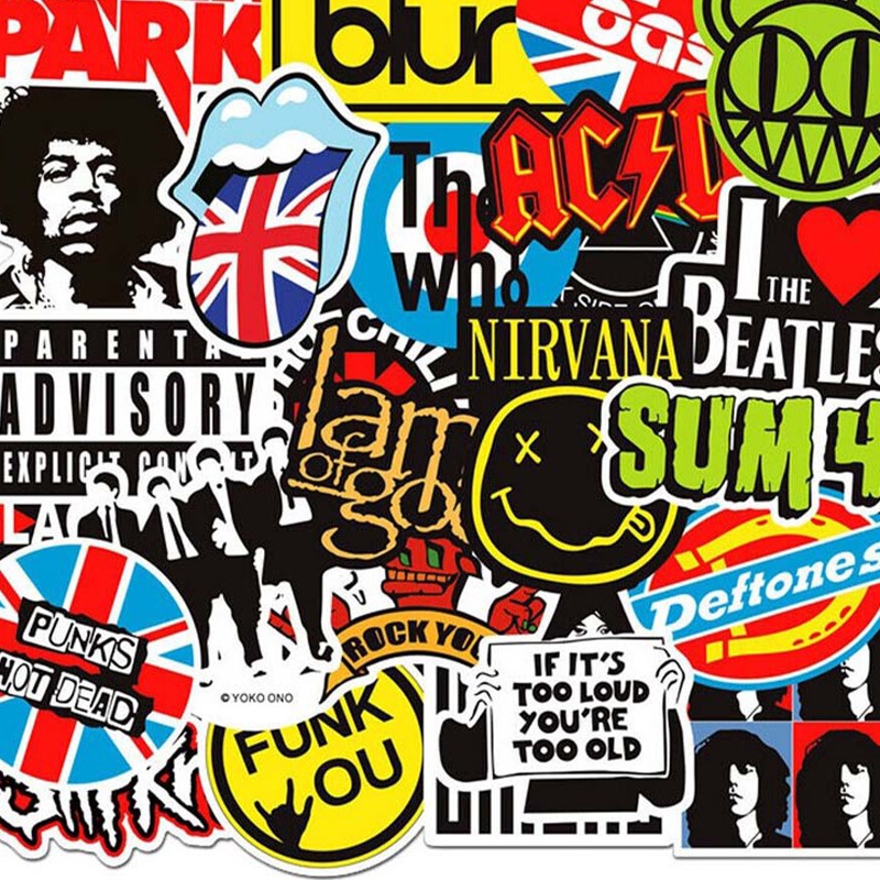 Jual Tipe 5 Stickers Rock Band Punk Music Heavy Metal Bands Laptop HP ...