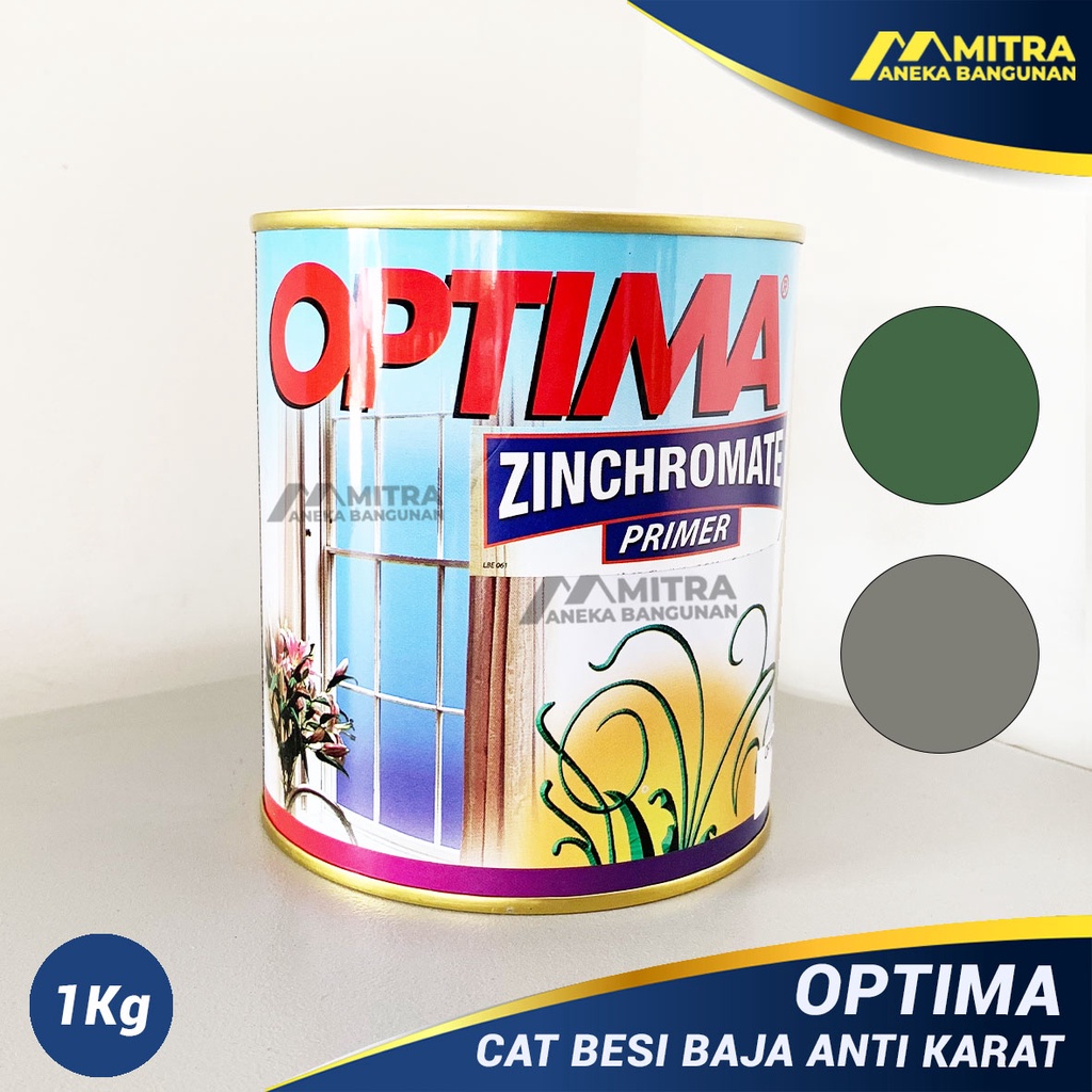 Jual Cat Dasar Anti Karat Besi Baja Optima Zinchromate Primer Penta Prima Hijau Abu Abu Shopee 6121