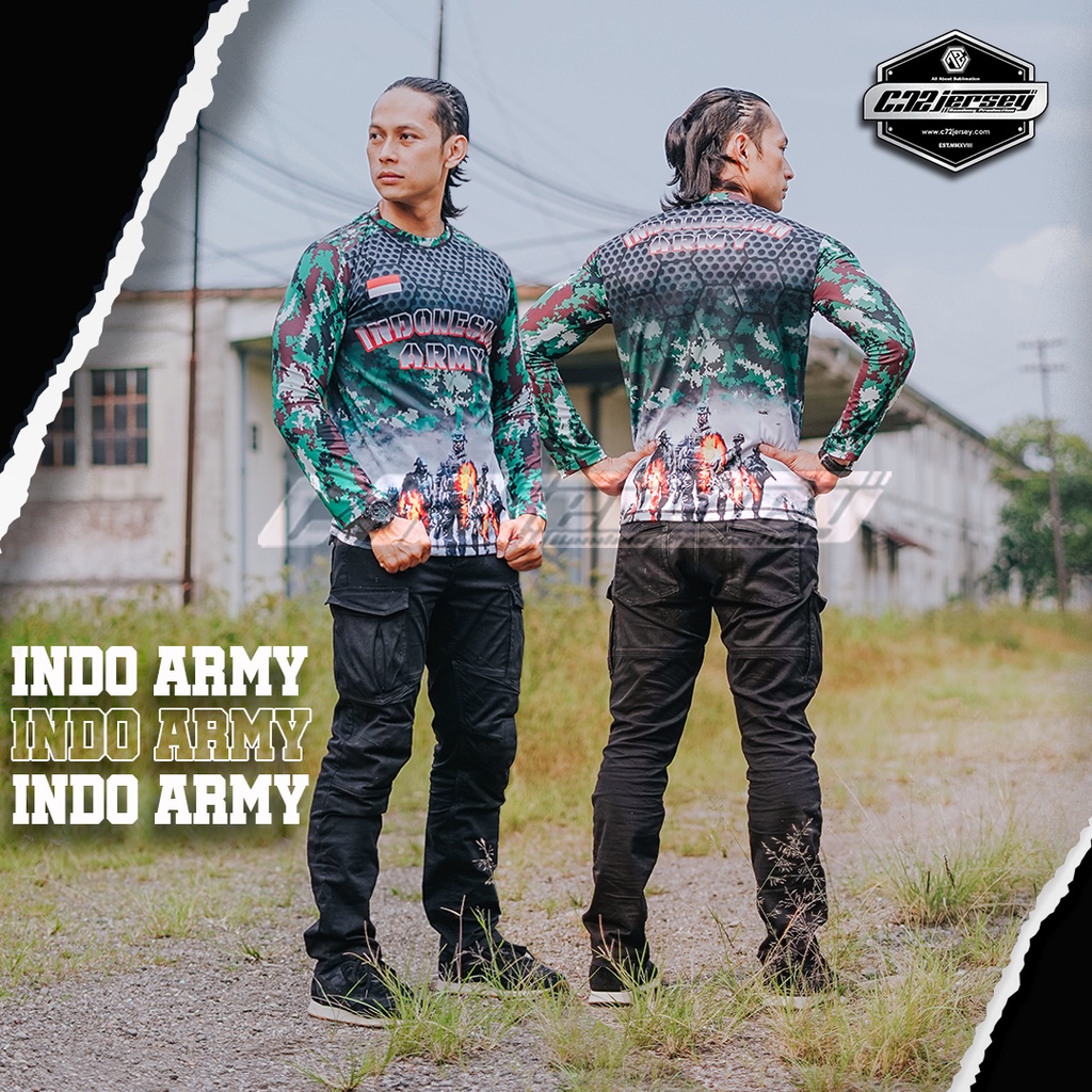 Jual Kaos Jersey Printing Indonesian Army Raider Lengan Panjang