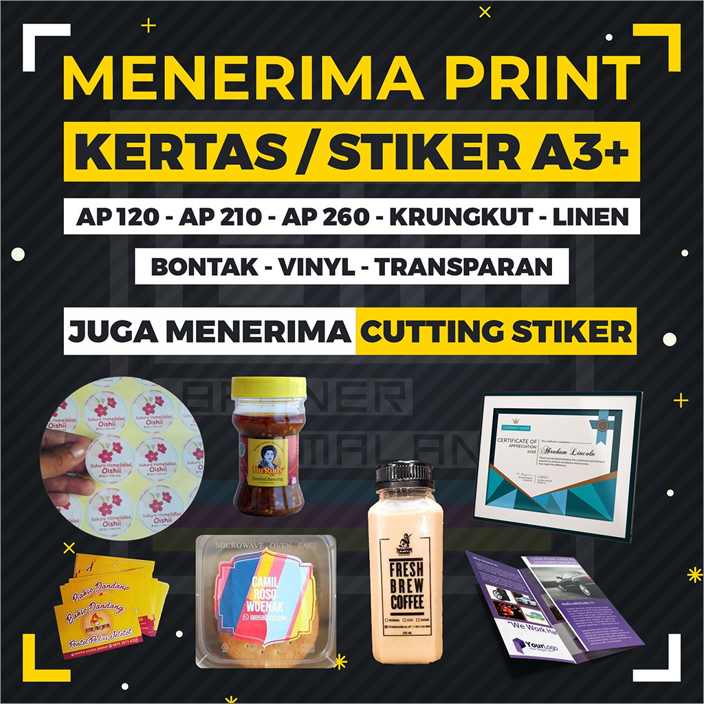 Jual Cetak Kertas Poster Stiker Label Bontak Vinyl Transparan Krungkut Art Paper A3 30x47cm 5402