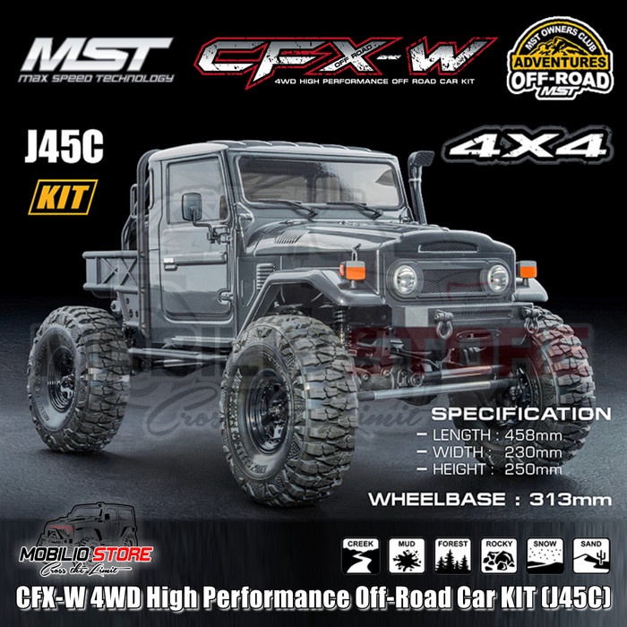 Jual RC MST CFX-W J45C 1/8 4WD Front Motor High Performance