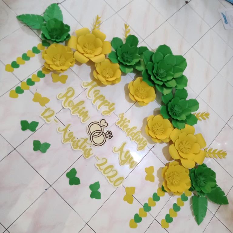 Jual Paper Flower Paket Dekorasi Dinding Hiasan Ulang Tahun