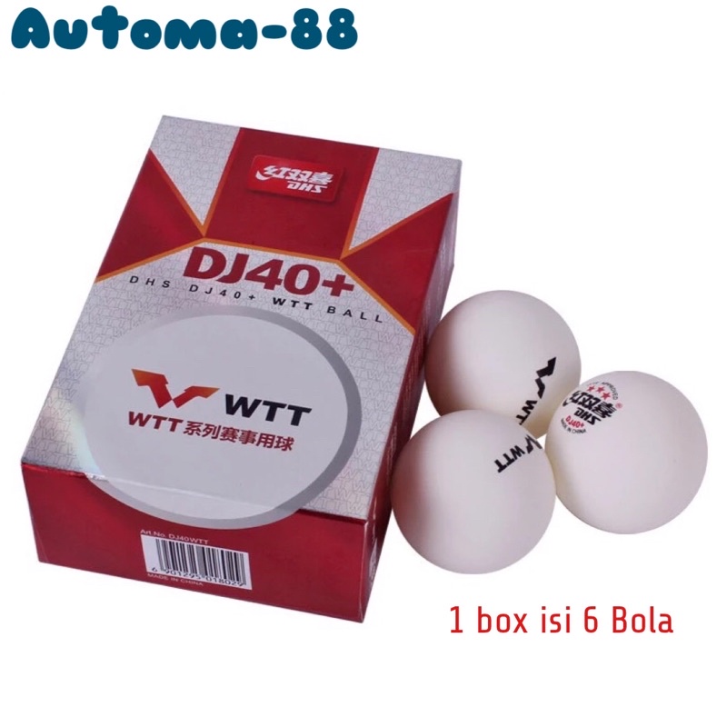 Jual Bola Pingpong DHS WTT DJ40+ Ittf Bintang 3 Star Warna Putih Bola ...