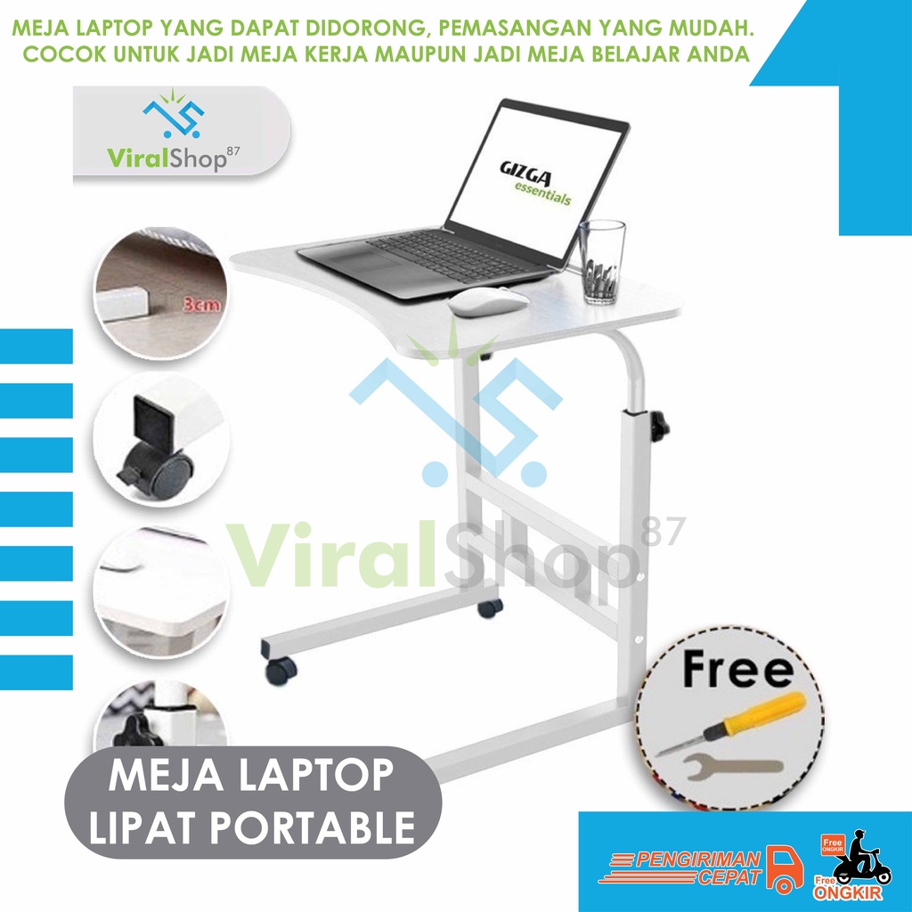 Jual Stand Laptop Portable Kayu Meja Sofa Meja Roda Laptop | Shopee ...
