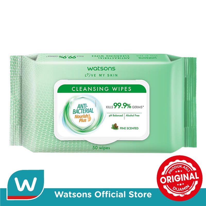 Jual Watsons Anti Bacterial Cleansing Wipes 3x50's Shopee Indonesia