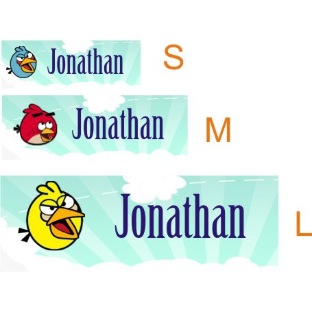 Jual STIKER LABEL NAMA WATERPROOF BASIC ANGRY BIRD 1 | Shopee Indonesia