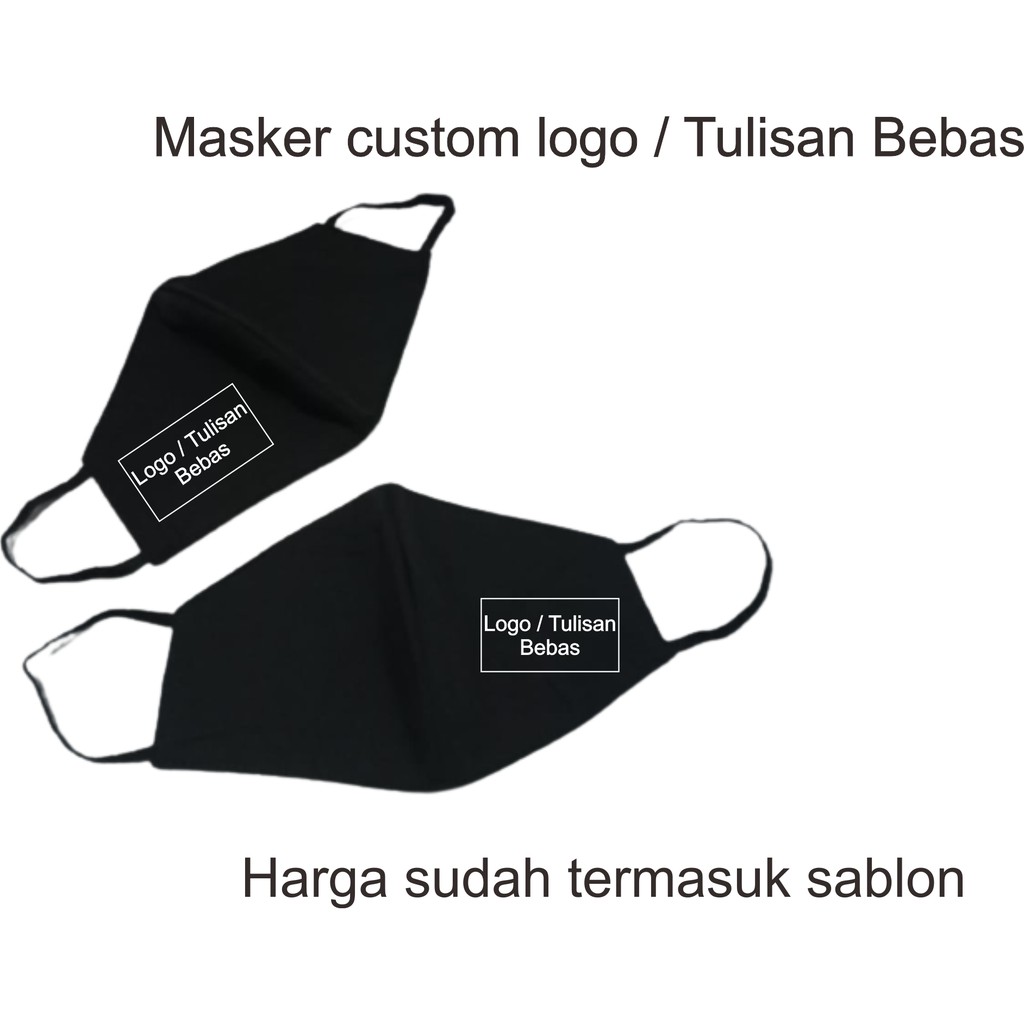 Jual masker custom logo sablon bebas bahan kan 3 ply | Shopee Indonesia