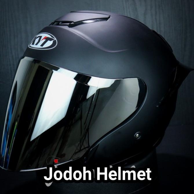 Jual KYT HELM KYOTO BLACK MATT+VISOR VENOM+SPOILER PAKET GANTENG