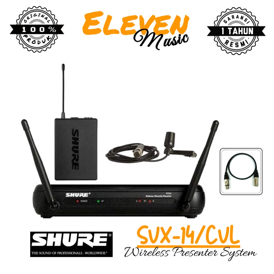 Jual Shure SVX14/CVL Microphone Wireless Presenter System ClipOn