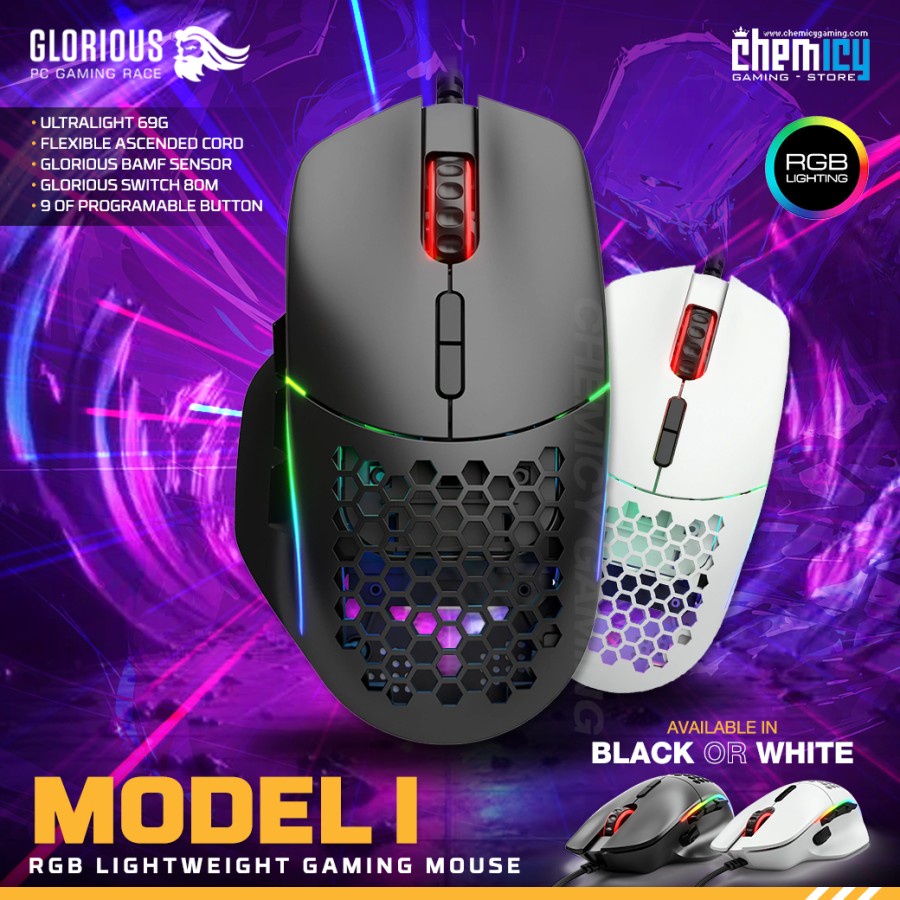 Jual Glorious Model I RGB Lightweight Ergonomic Gaming Mouse Shopee