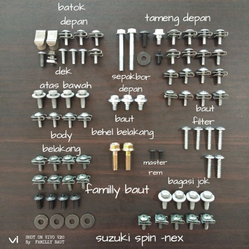 Jual Baut Lengkap Set Full Body Suzuki Spin Dan Suzuki Nex Shopee