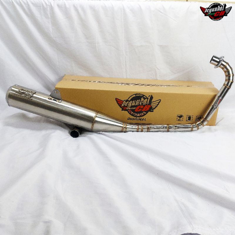 Jual knalpot MP hiu full stainless for CB GL MP tiger | Shopee Indonesia